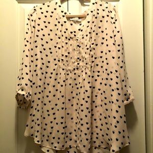 Blouse with hearts! Like new!
